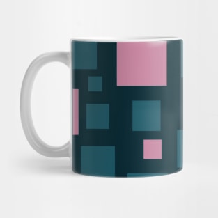 Dark Velvet Green and Blush Pink Squares Mug